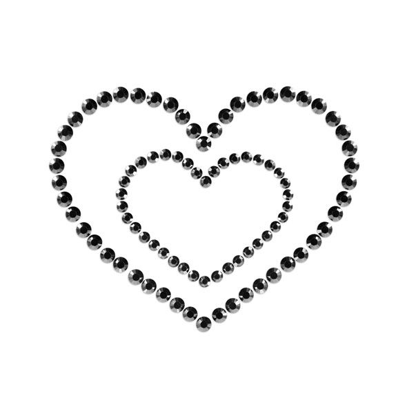 Mimi Heart Nipple Covers - Black