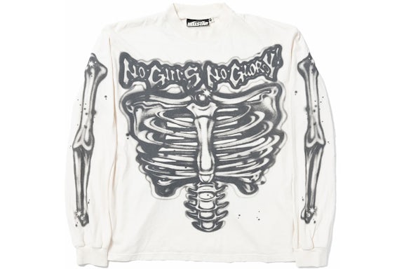 Hellstar Airbrushed Bones Longsleeve White