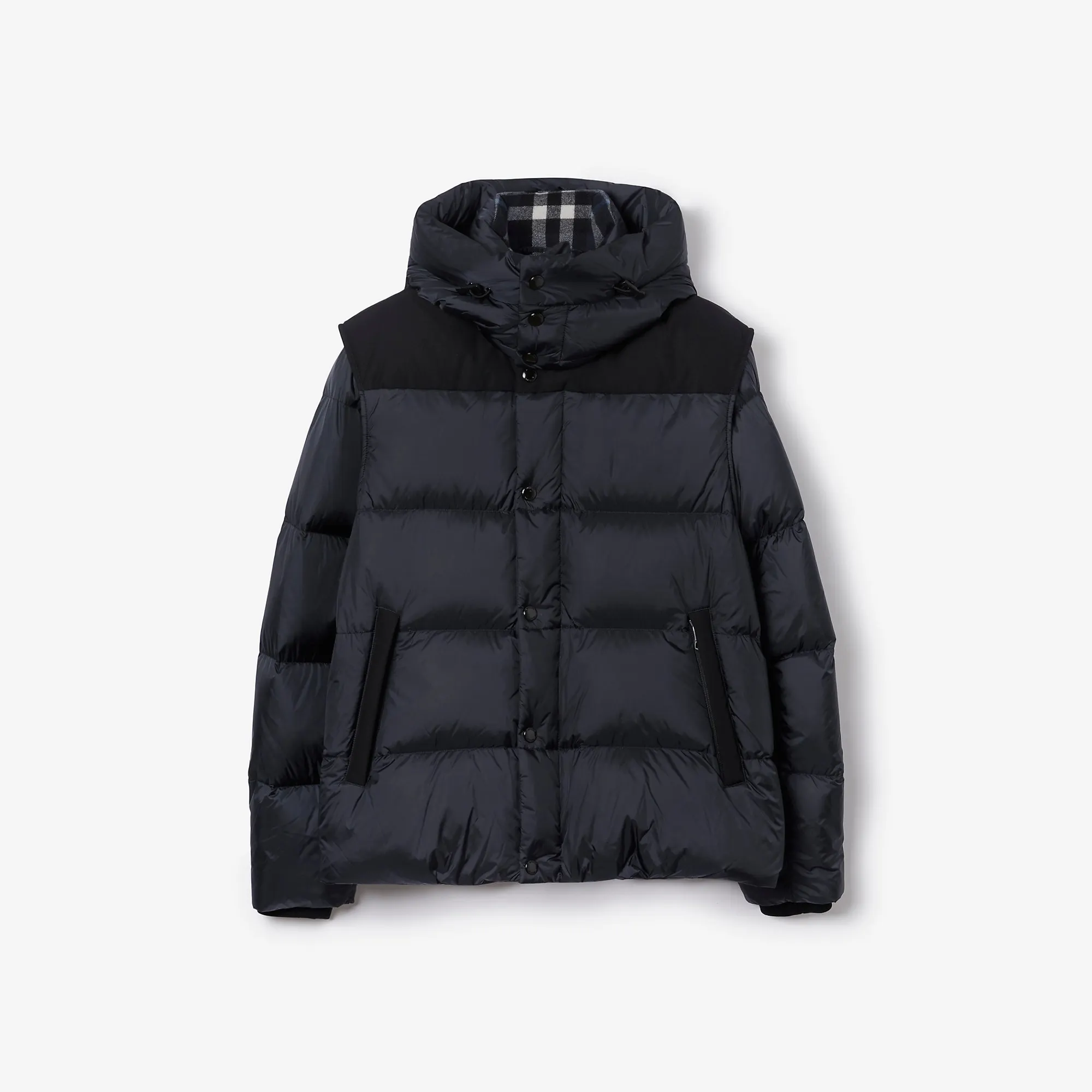 Burberry Hooded Puffer Jacket with Hood Blue