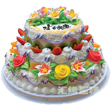 3-layer fresh milk fruit cake