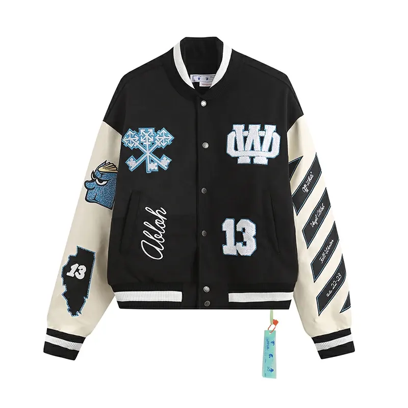 OFF WHITE Heavy embroidery_hot drilling and beading, heavy craftsmanship, quilted style