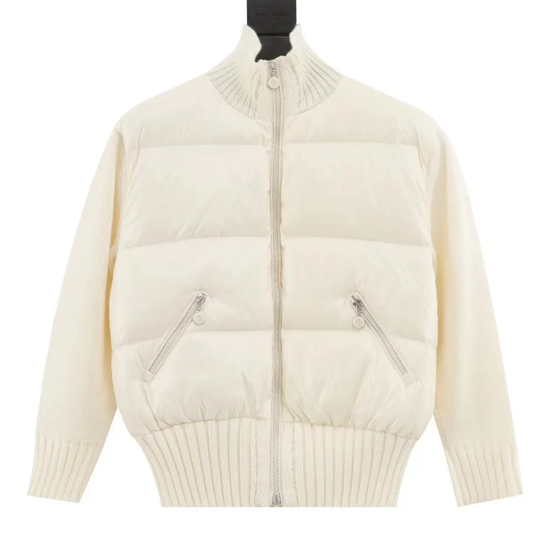 Moncler Filled Bomber Wool Down Jacket White