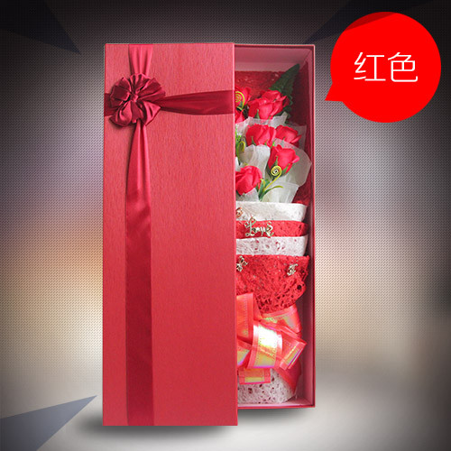 Soap flower gift box list red