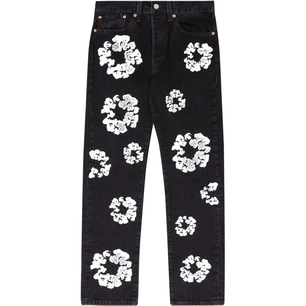 DENIM TEARS THE COTTON WREATH JEAN BLACK